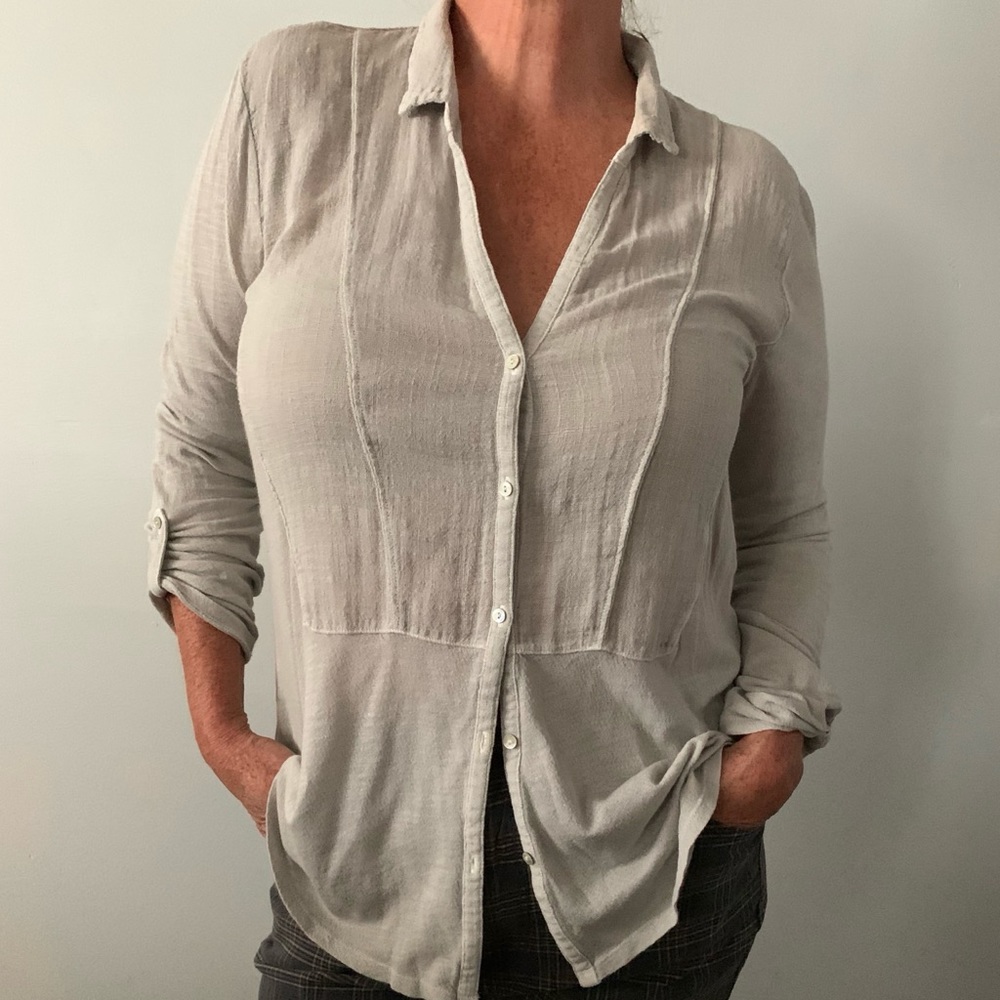 Lucky Brand Light Grey Button Down